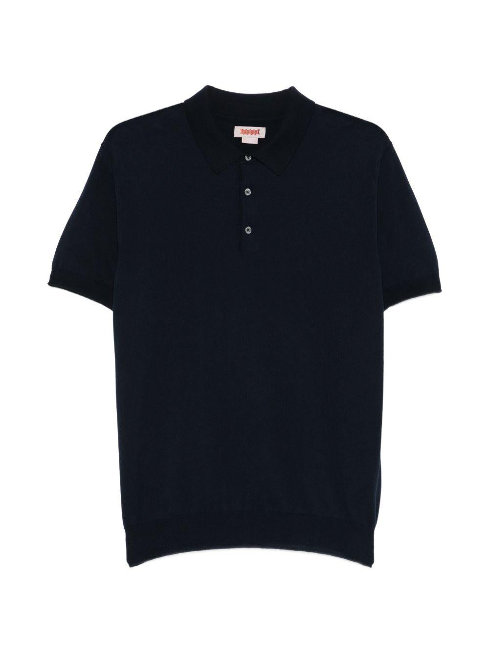 BARACUTA Polo in cotone blu con bottoni 