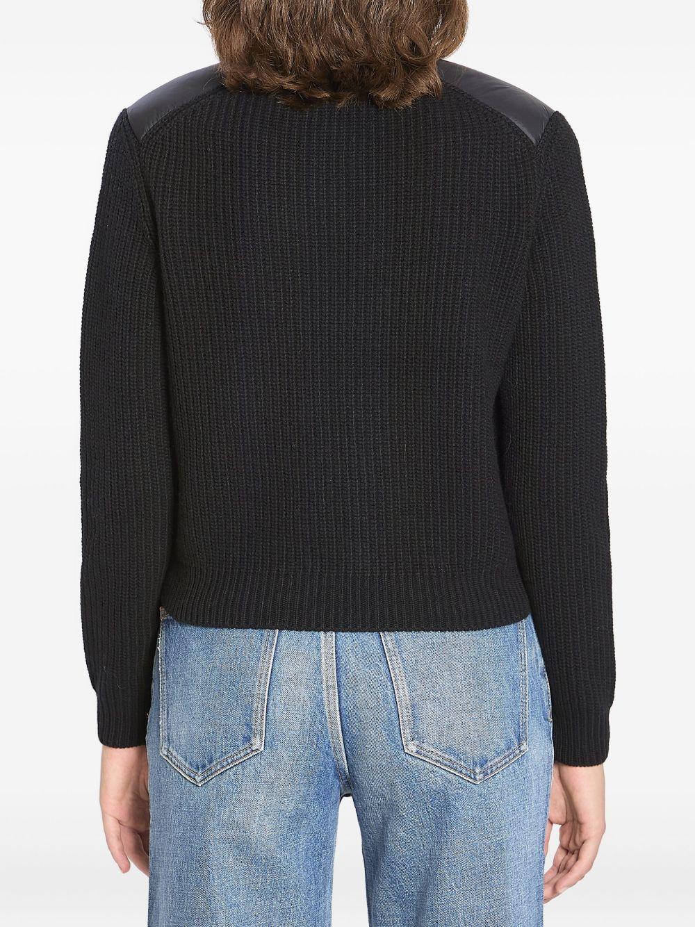 MONCLER Cardigan con zip imbottito nero 