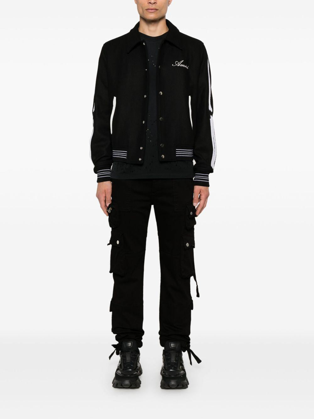 AMIRI Bomber Varsity Bones in lana con logo 