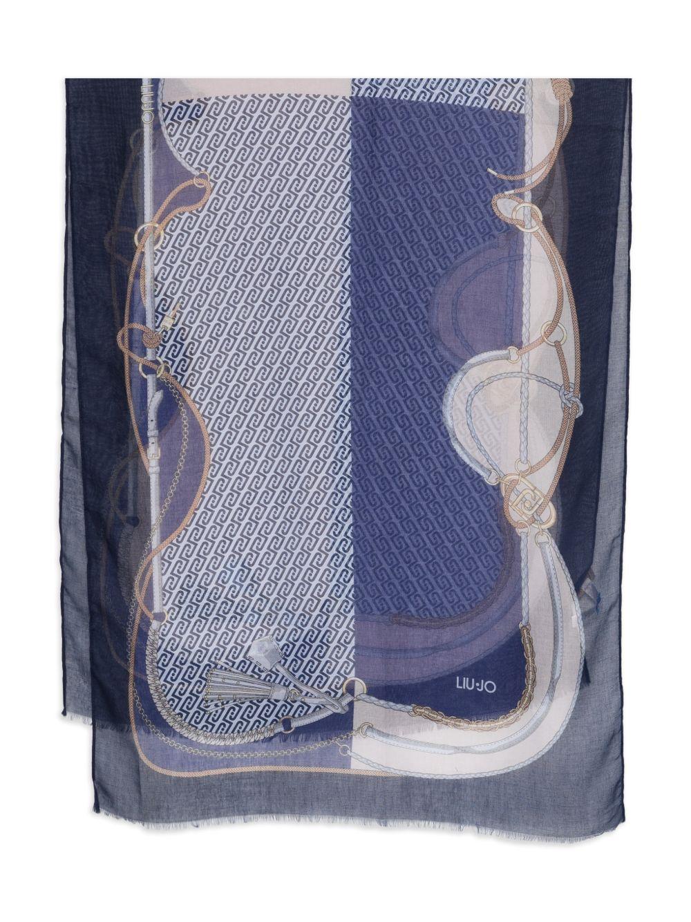 LIUJO Foulard con stampa blu 