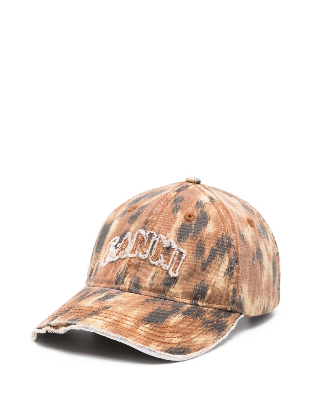 GANNI Cappello da baseball in cotone con logo 