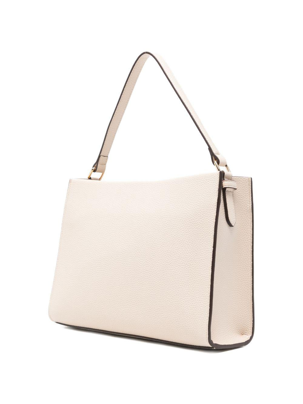 LOVE MOSCHINO Borsa a mano avorio in ecopelle con taschina esterna 