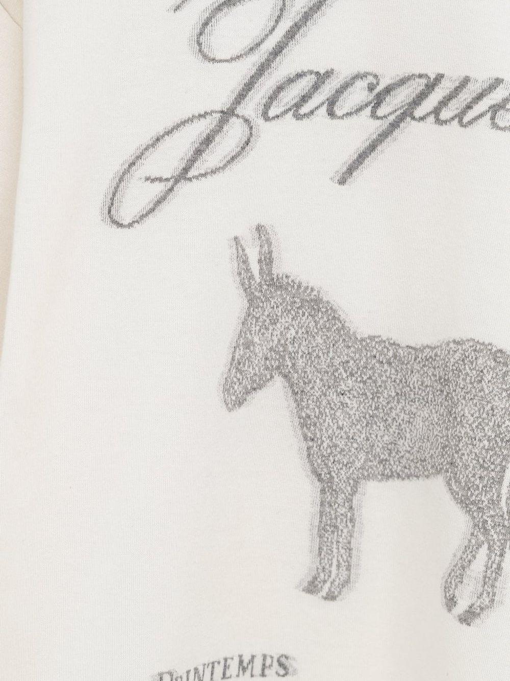 JACQUEMUS T-shirt bianca in cotone con stampa grafica 