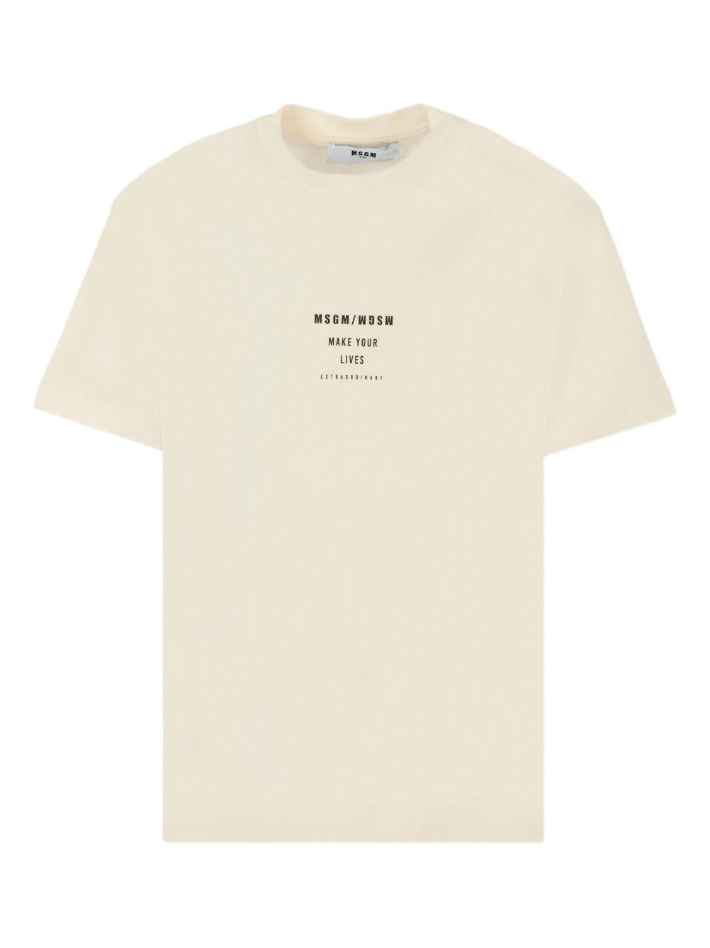 MSGM T-shirt in cotone con stampa 