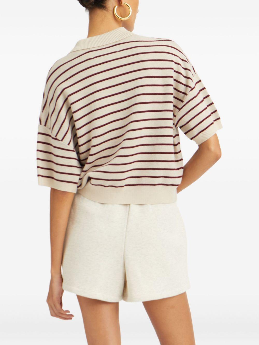 ROTATE Polo a righe con patch logo 