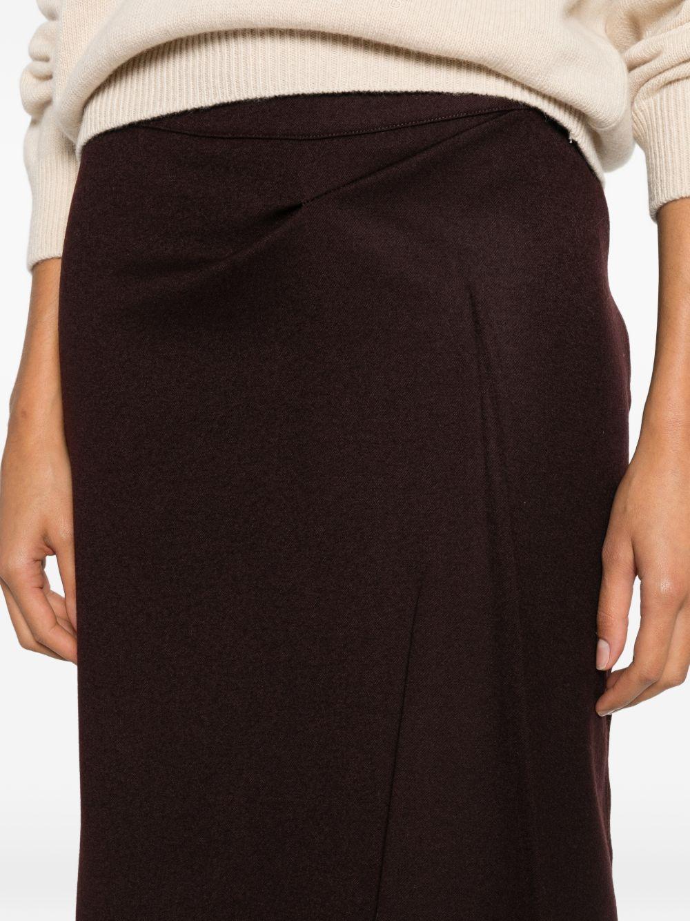 VICTORIA BECKHAM Gonna sartoriale in lana con piega frontale 