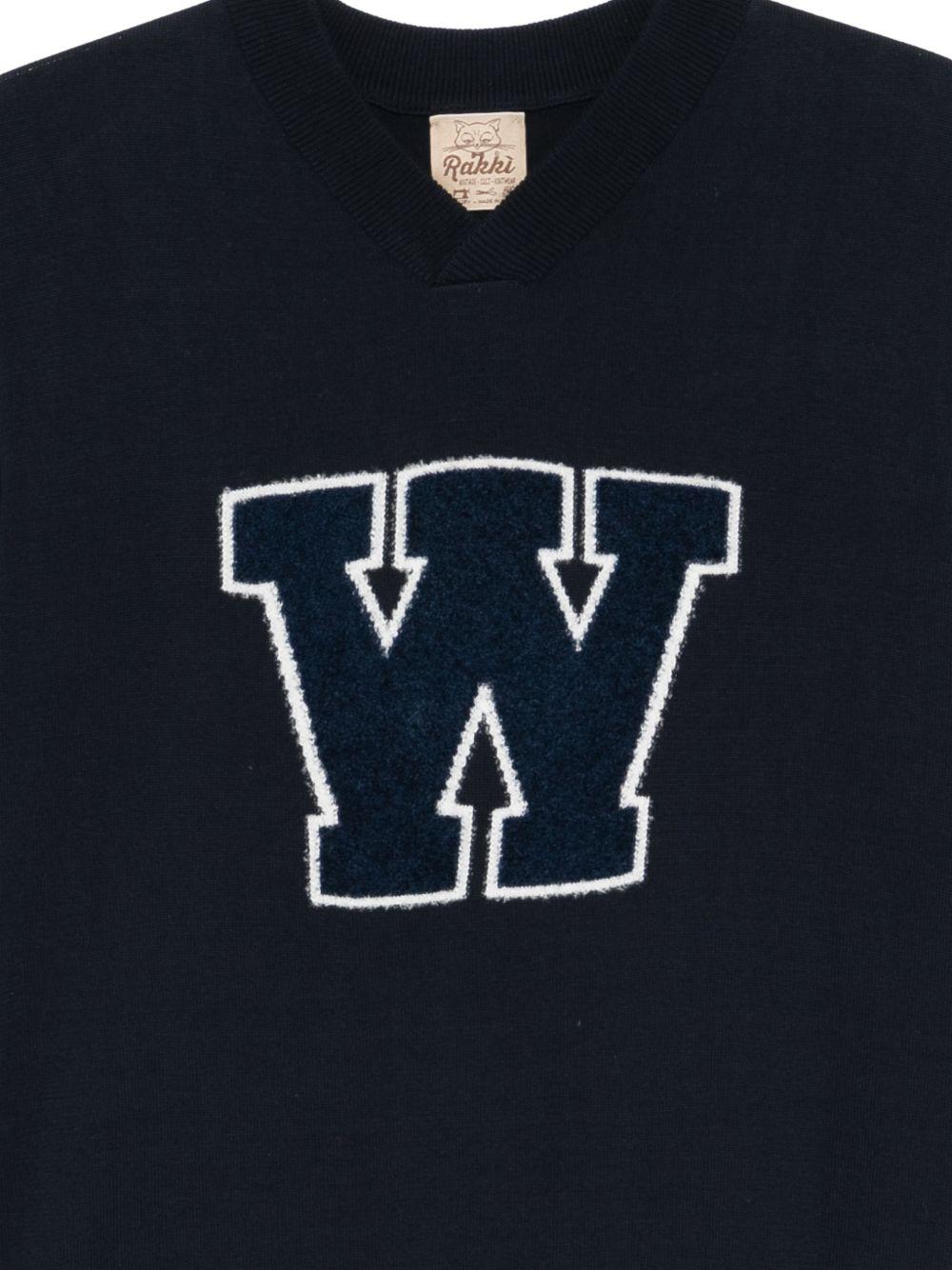 RAKKI Maglia Cornell blu con lettera W 