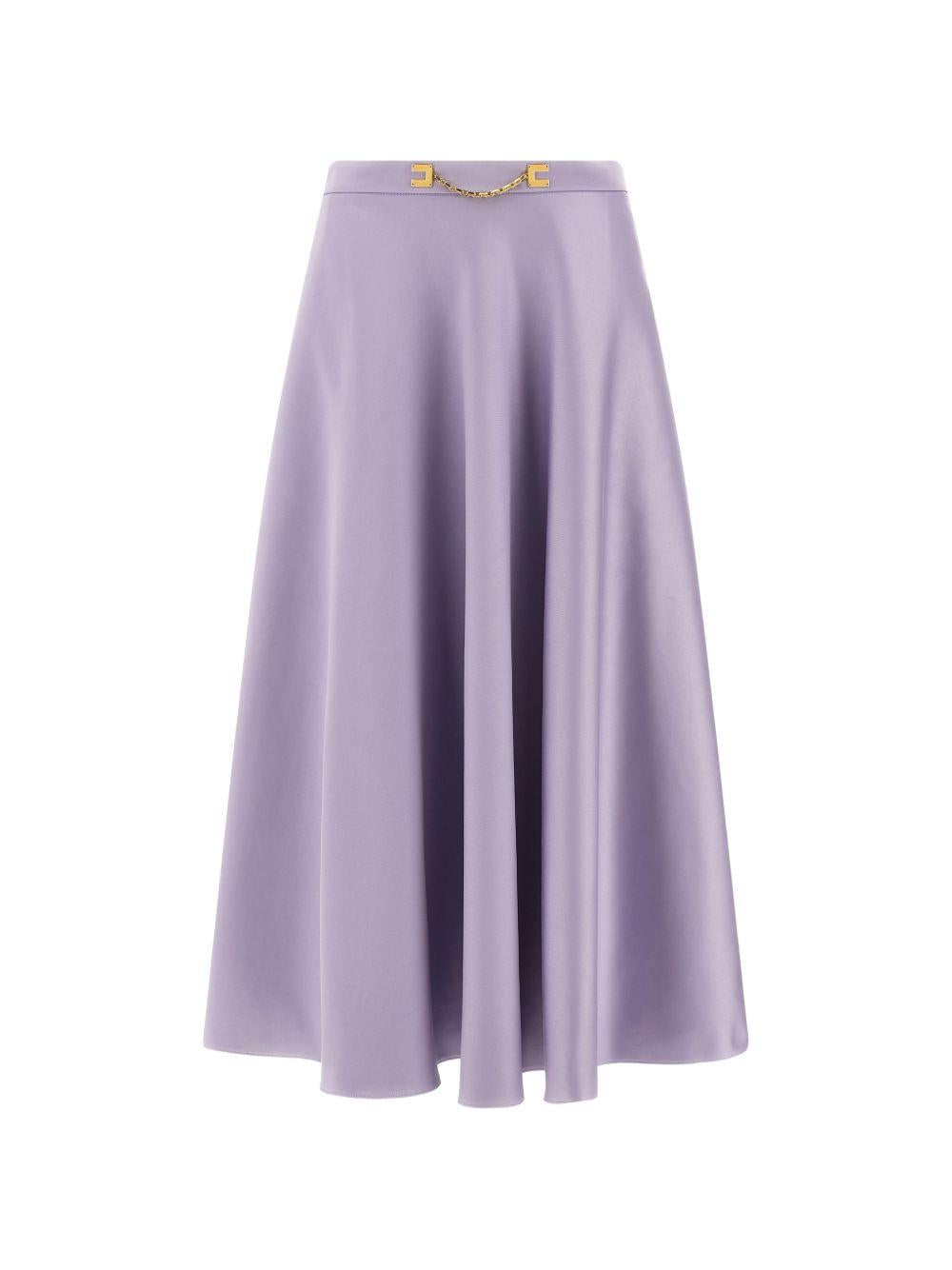 ELISABETTA FRANCHI Gonna longuette color lilla 