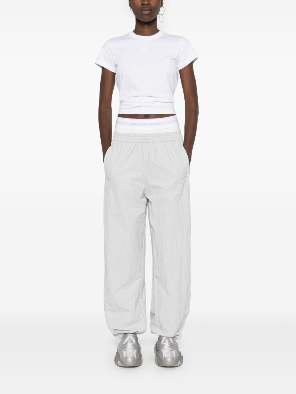 ALEXANDER WANG T-shirt bianca con logo a maniche corte 