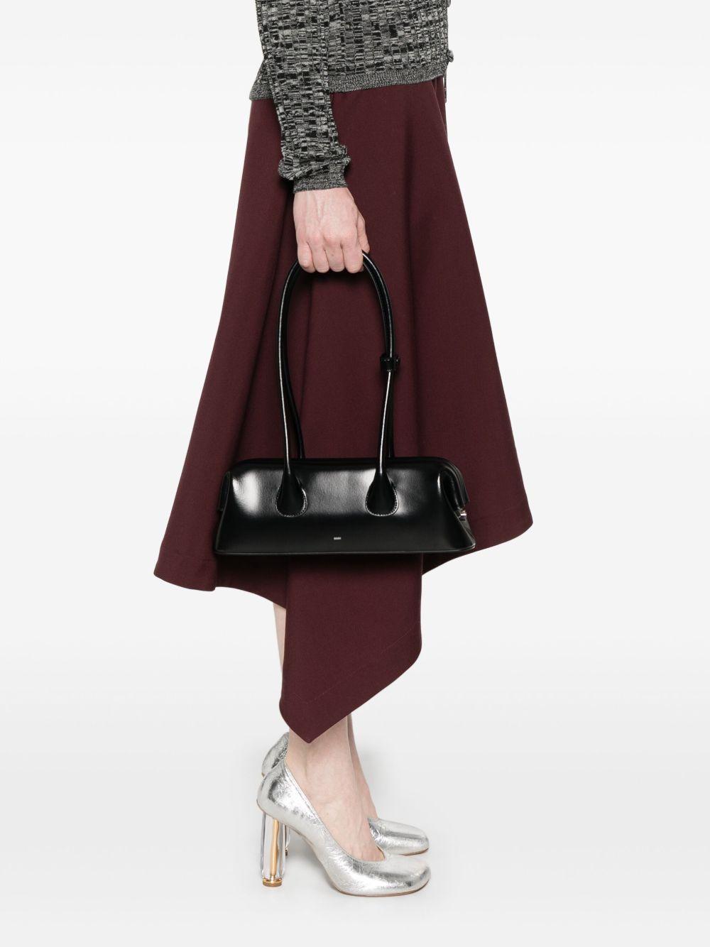 OSOI Borsa a spalla Boat Wide Mini in pelle nera 