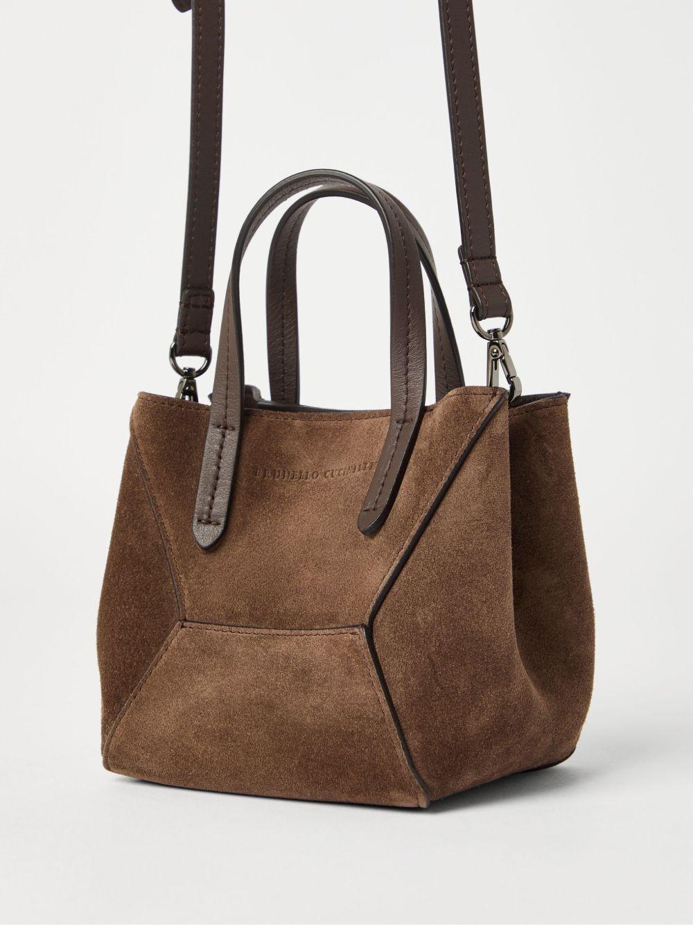 BRUNELLO CUCINELLI Borsa a tracolla Mini in suede marrone 