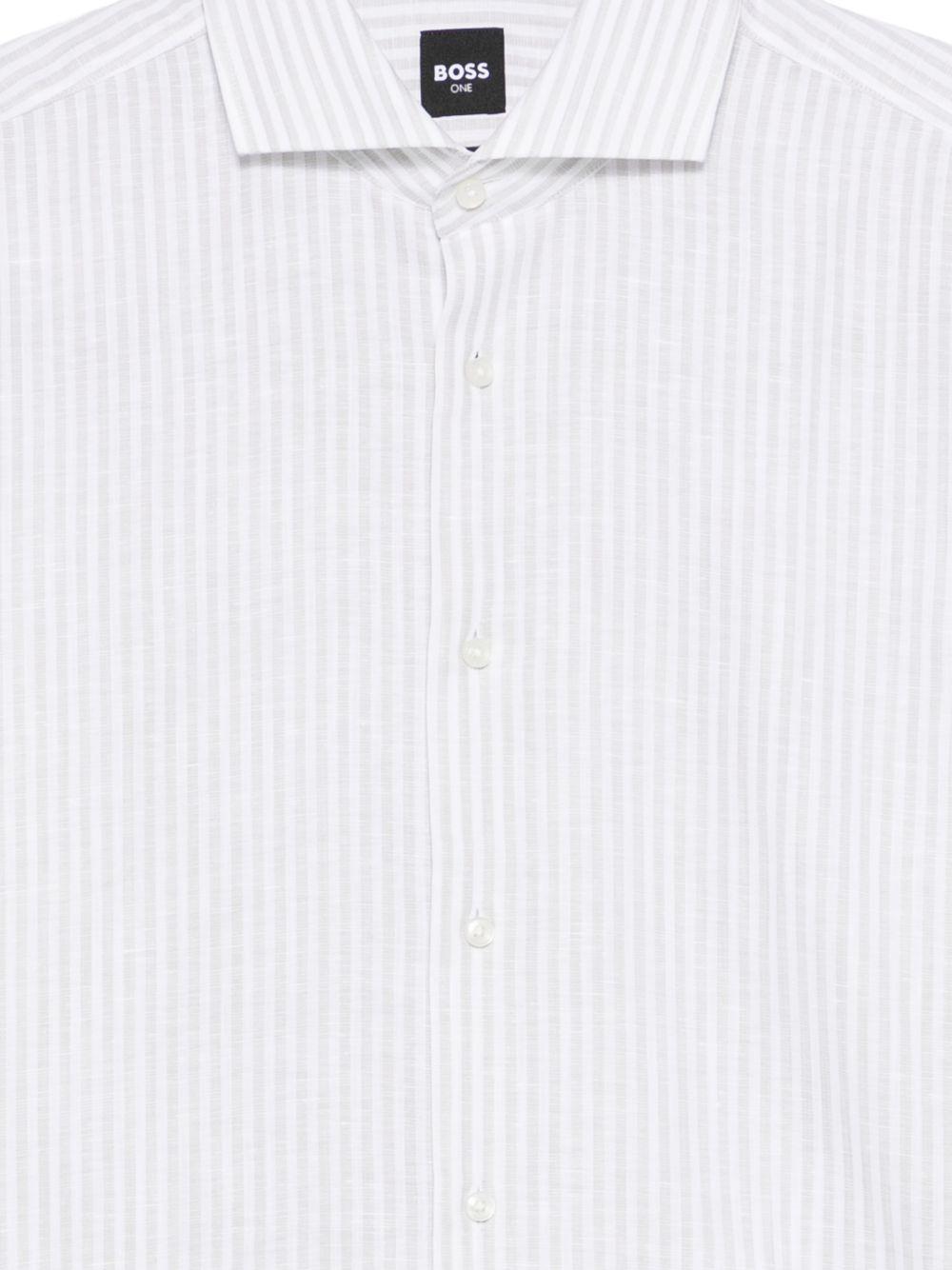 BOSS Camicia H Hank a righe bianche e grigie 