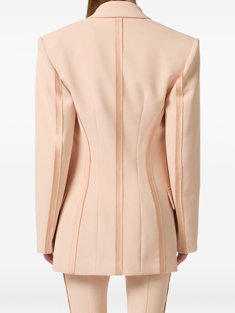 ELISABETTA FRANCHI Blazer strutturato doppiopetto rosa cipria 