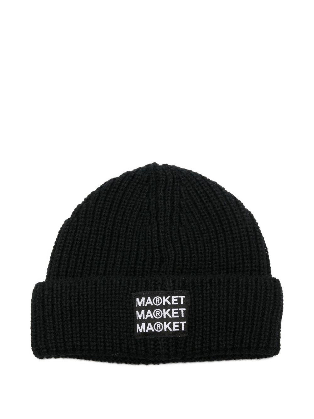 MARKET Berretto nero con logo 