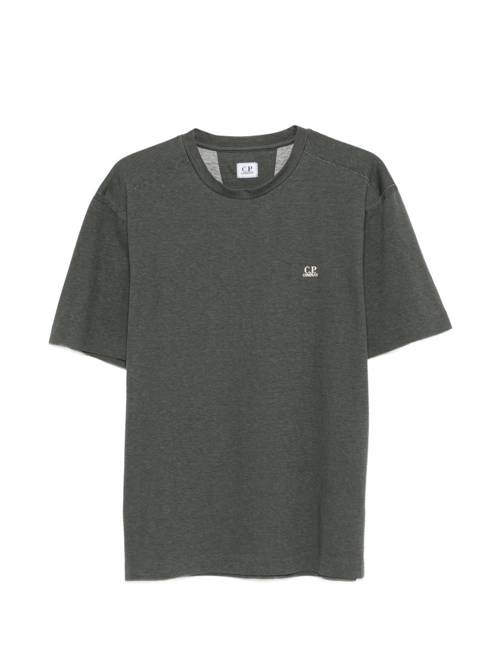 CP COMPANY T-shirt in cotone grigio con logo 