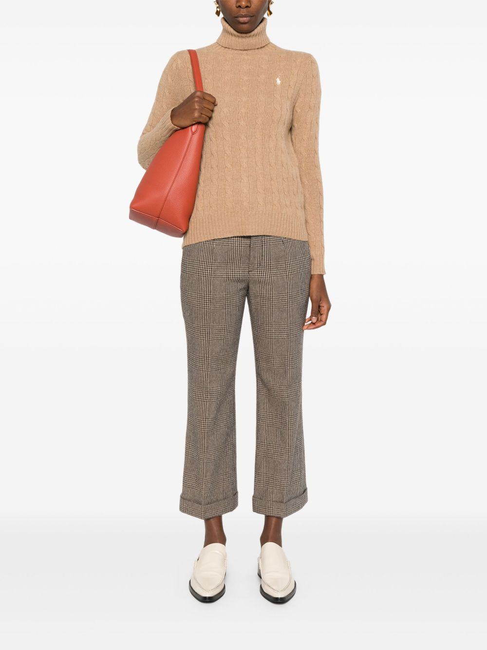 POLO RALPH LAUREN Maglia a collo alto in lana misto cashmere camel 