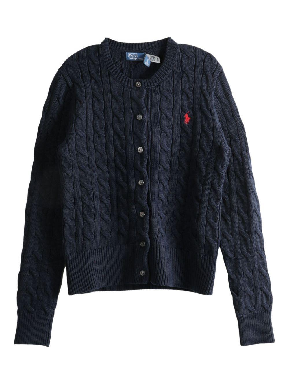POLO RALPH LAUREN Cardigan blu navy in cotone 