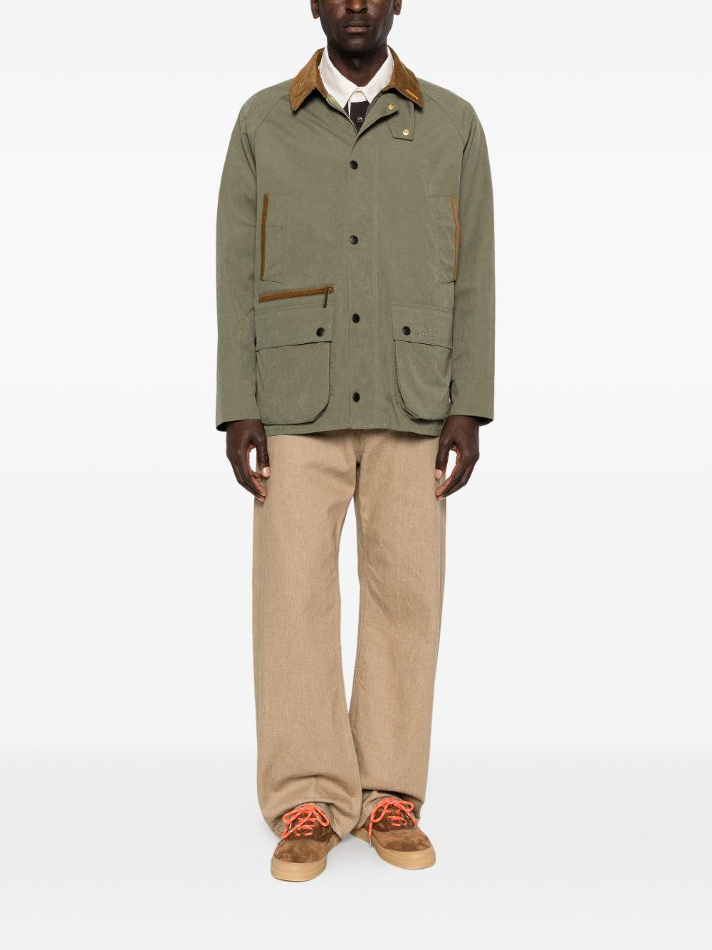 BARBOUR Giacca Icons verde con colletto a coste 
