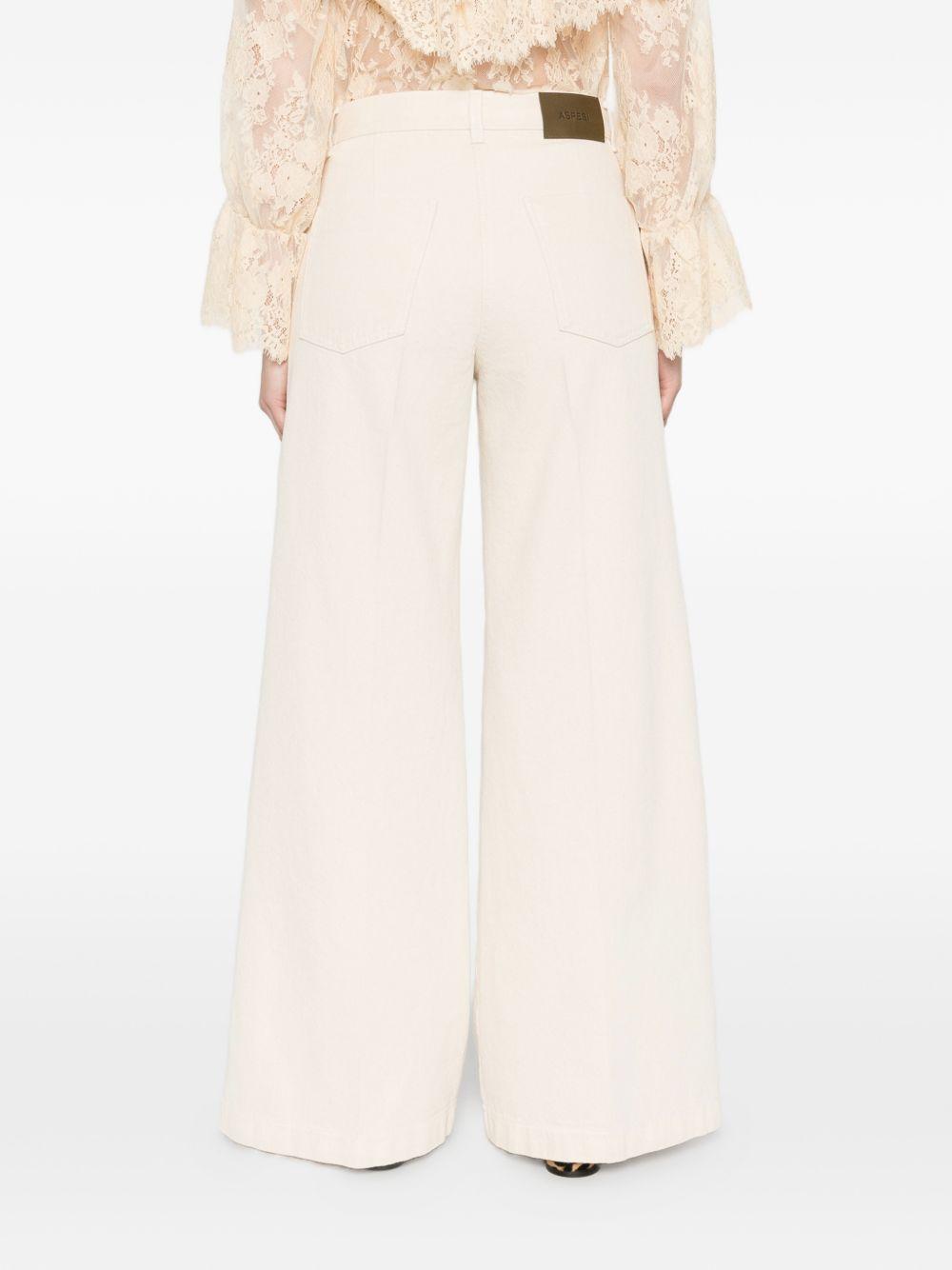 ASPESI Pantaloni wide-leg in cotone avorio 
