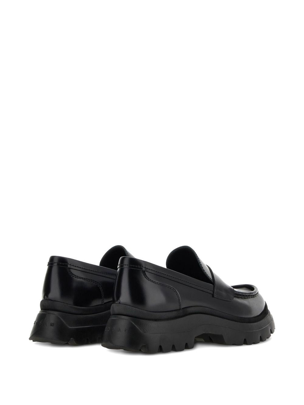 HOGAN H692 chunky loafers in black calf leather 