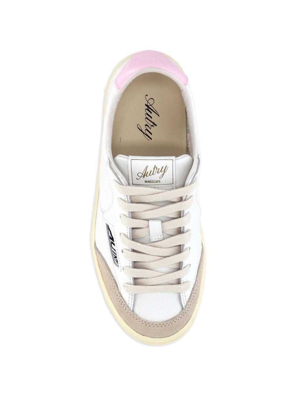 AUTRY Sneakers Windscape Low in pelle bianca e Fairy Tale 