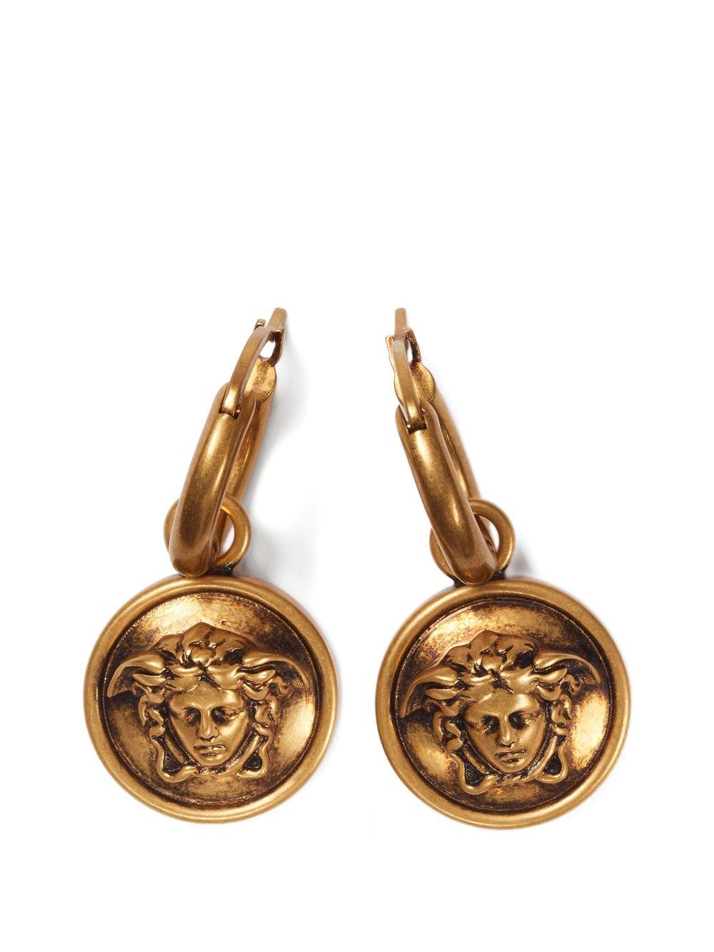 VERSACE Orecchini pendenti con Medusa 3D finitura antique 