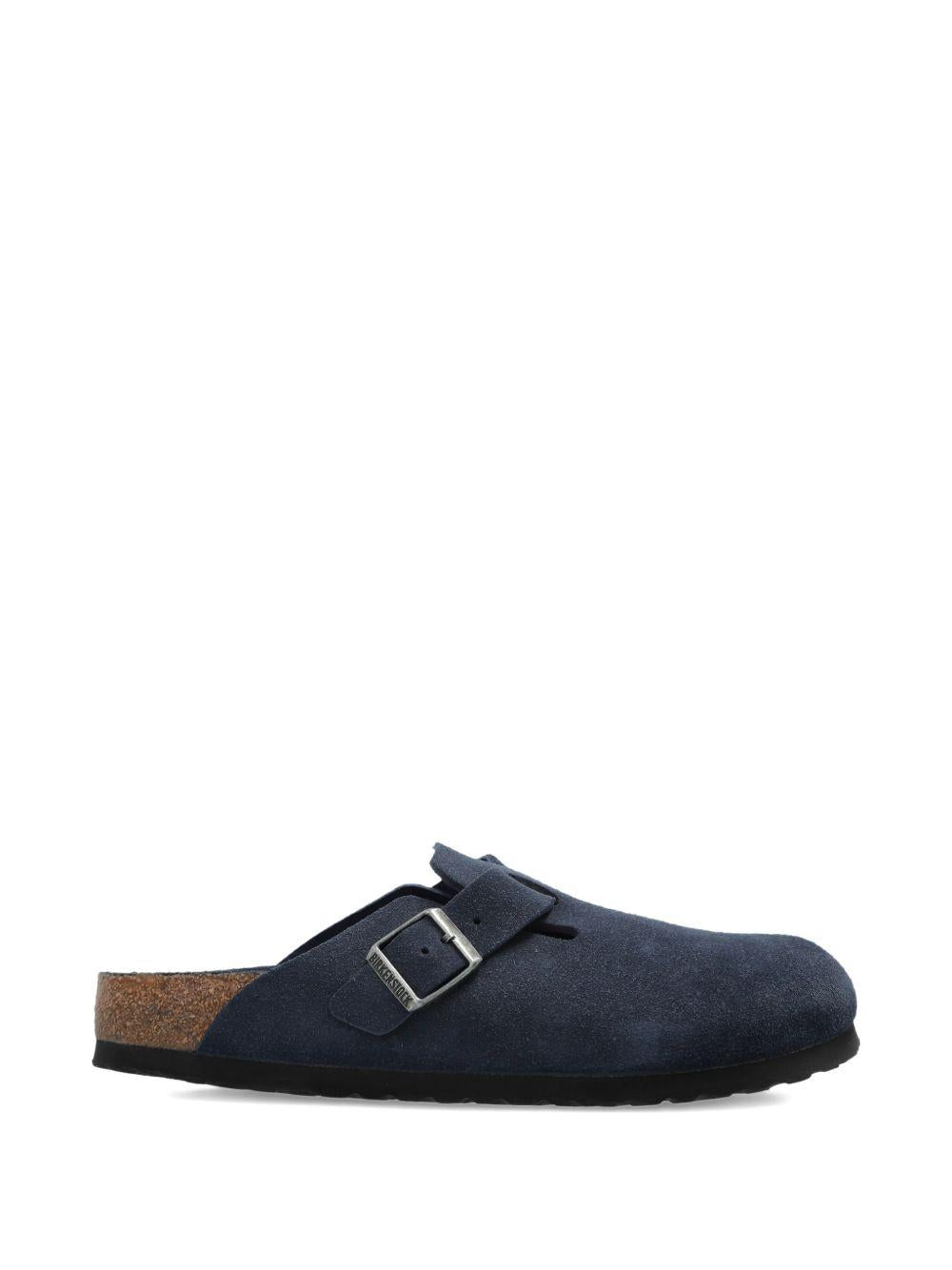 BIRKENSTOCK Zoccoli Boston in pelle scamosciata blu navy con cinturino regolabile 