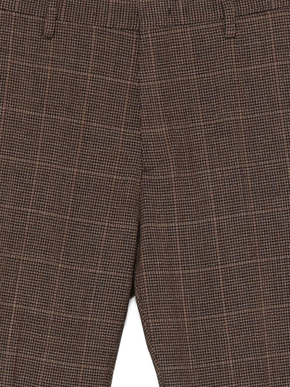 PAUL SMITH Pantaloni in lana e cashmere marrone con fantasia check 