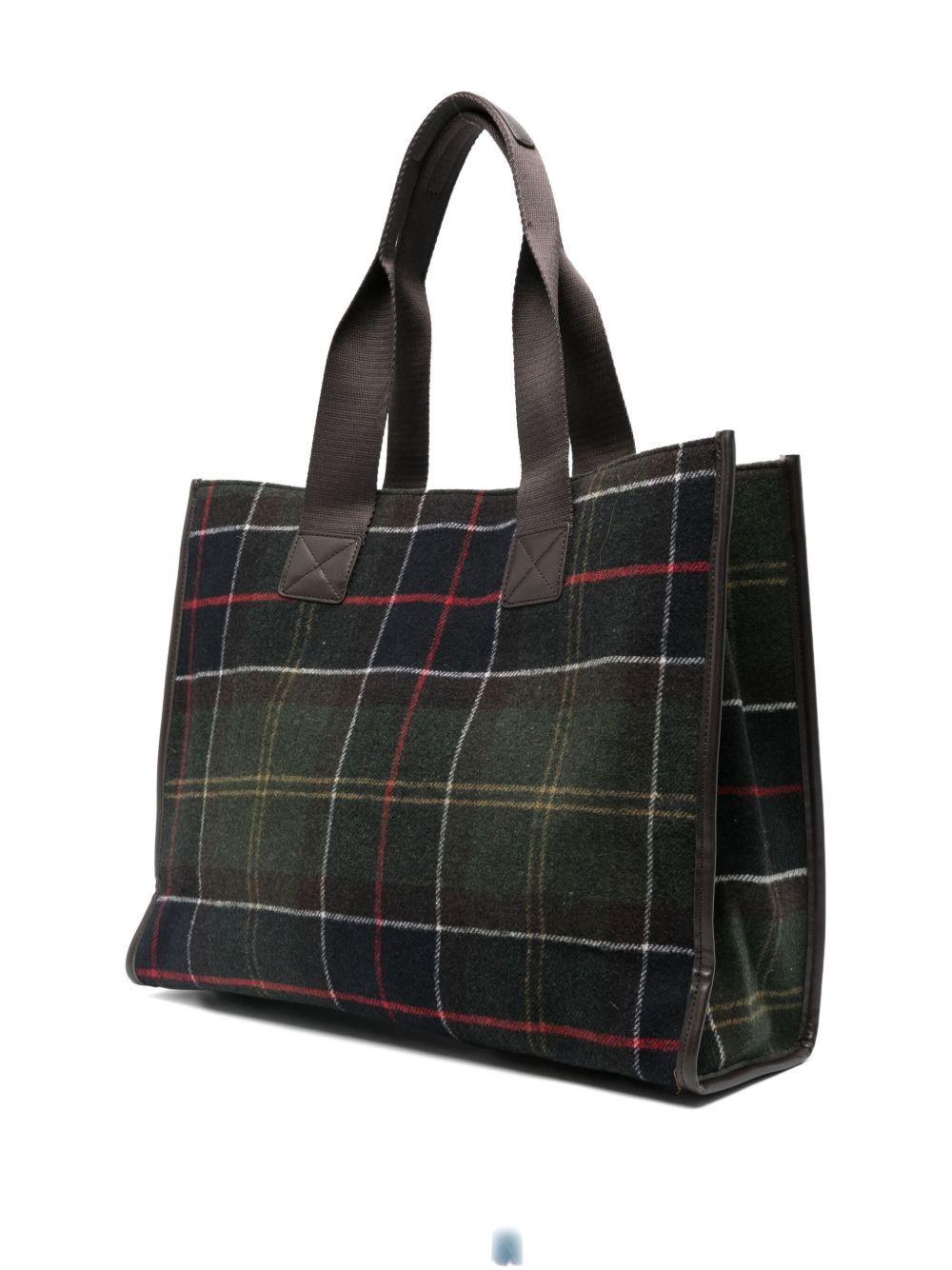 BARBOUR Borsa tote grande a quadri 