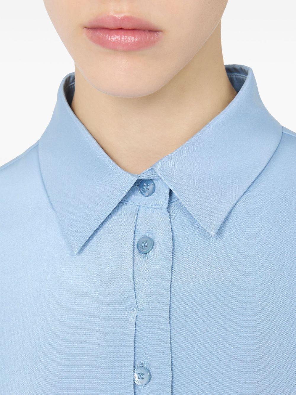 MAX MARA Camicia 'Avion' in cady di seta stretch azzurra 