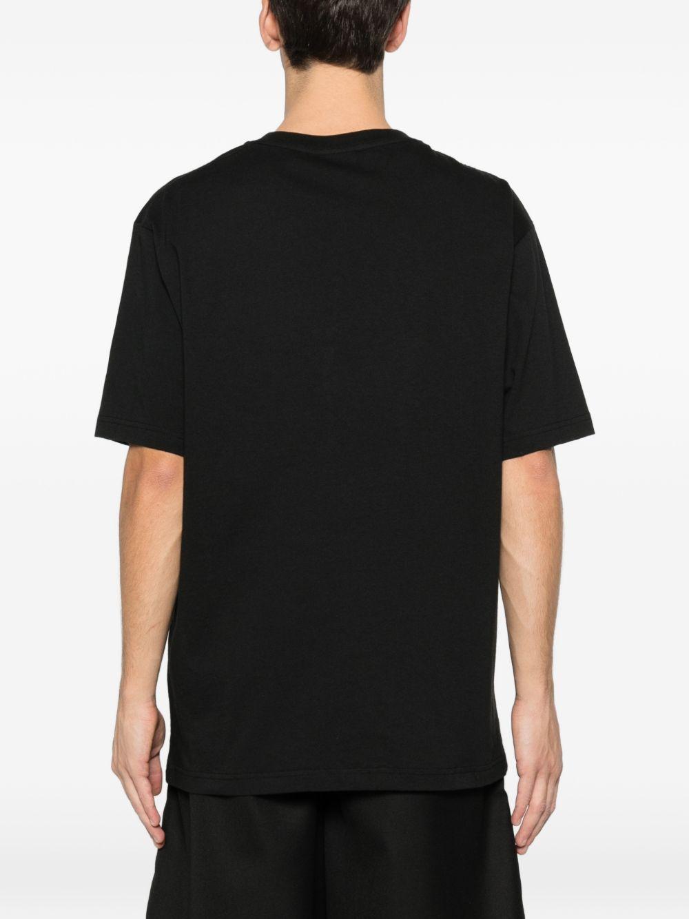 KENZO T-shirt in cotone nero con stampa 