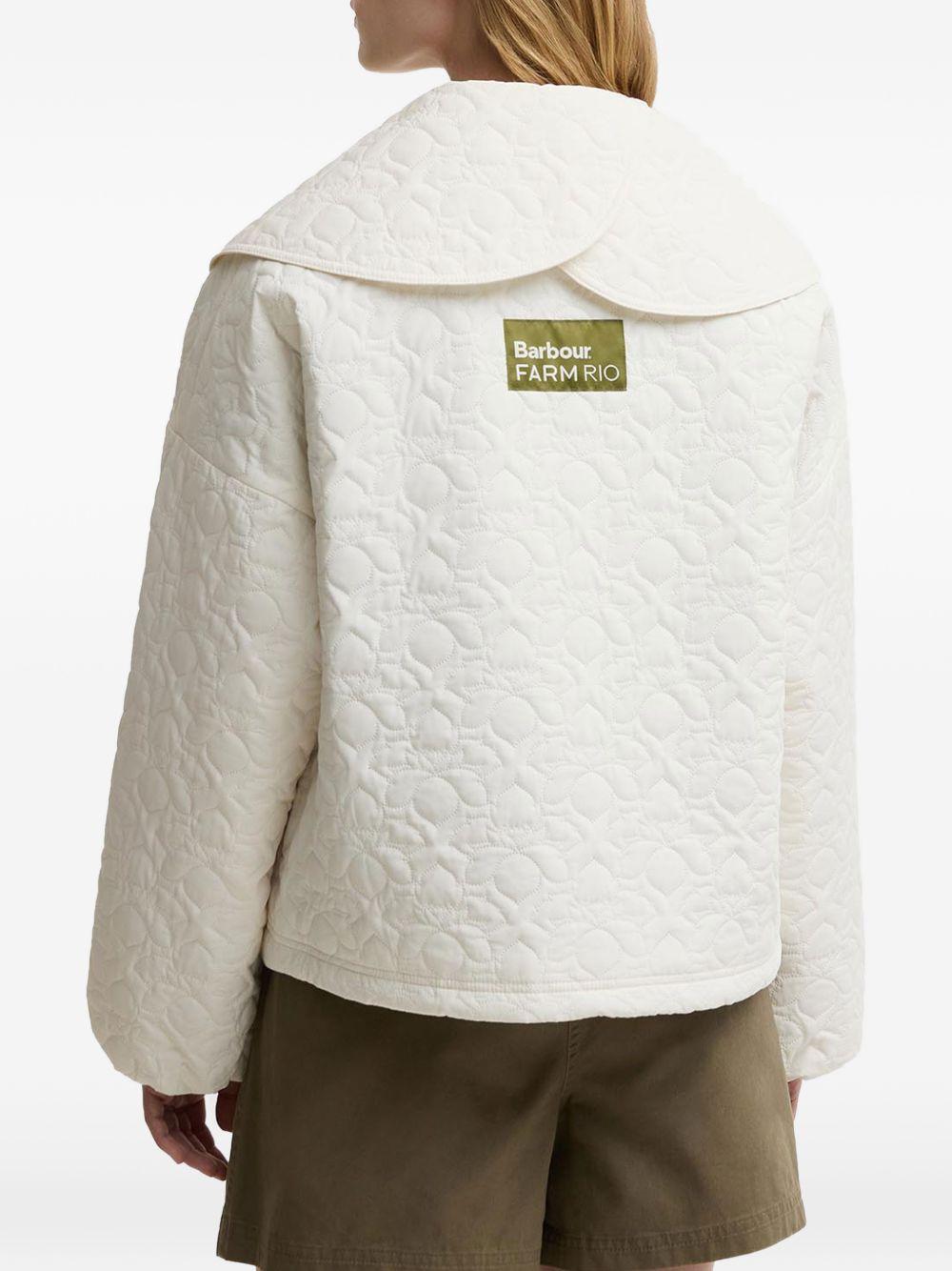 BARBOUR Giacca bianca trapuntata con tasche 