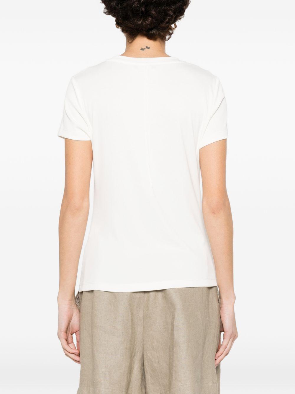 ELEH T-shirt bianca a maniche corte in modal 