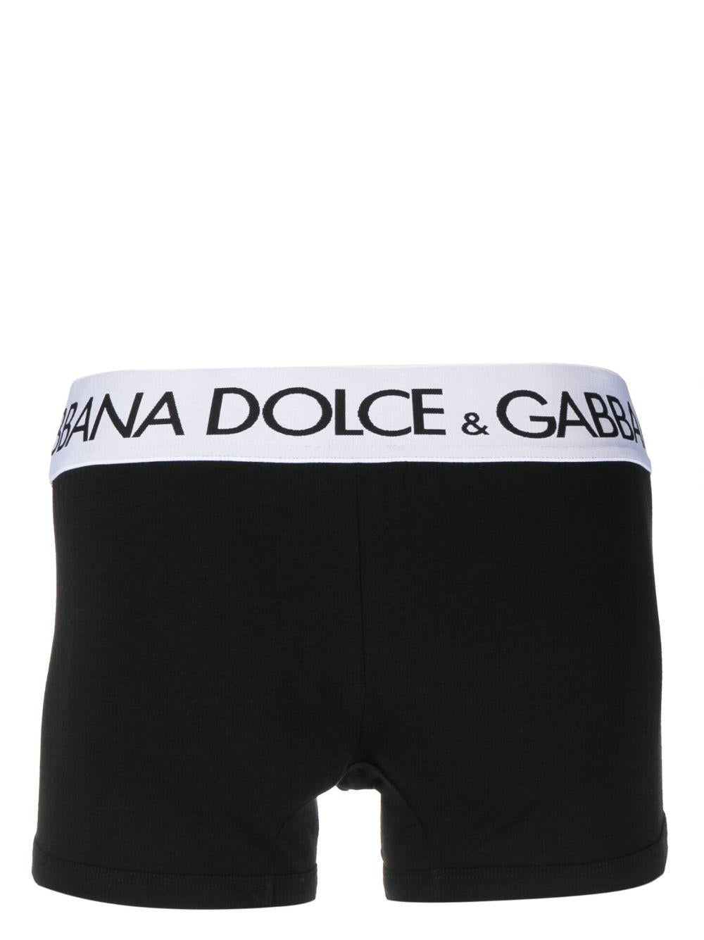 DOLCE e GABBANA Boxer in cotone elasticizzato nero 