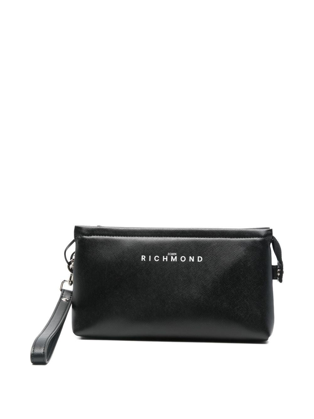 JOHN RICHMOND Pochette nera con logo 
