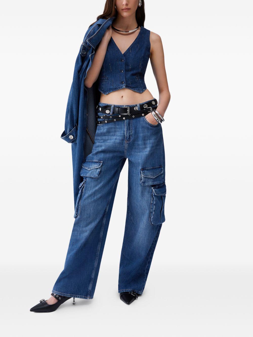 LIUJO Gilet in blu denim 