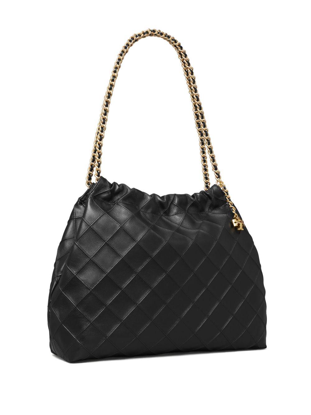 TORY BURCH Borsa a spalla 'Fleming Hobo' in pelle nera 
