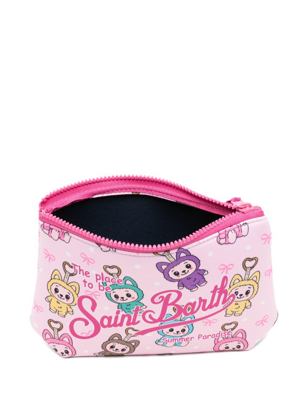 MC2 SAINT BARTH Pochette con stampa grafica a cartoon rosa 
