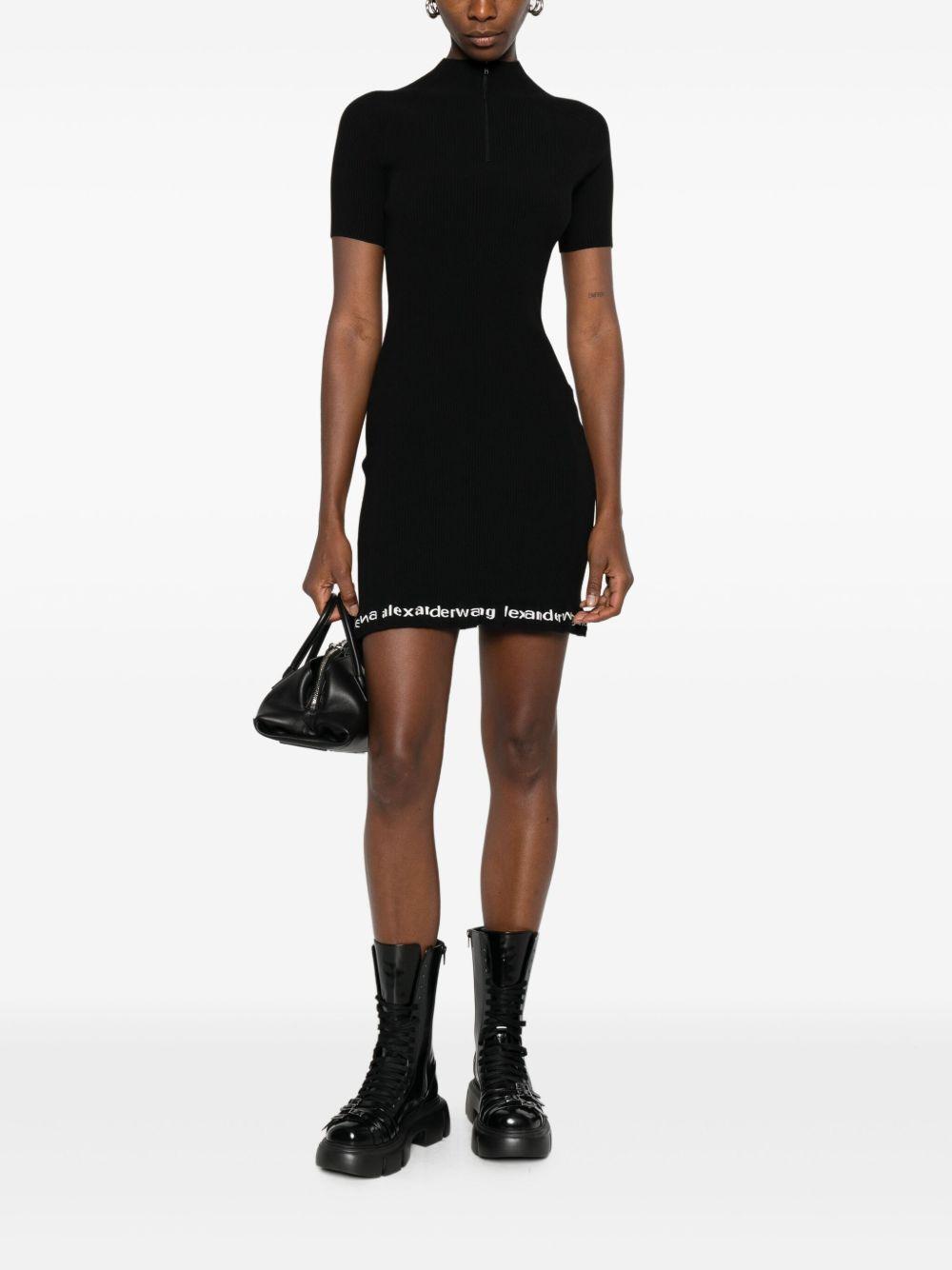 ALEXANDER WANG Abito in maglieria con bordo logo 