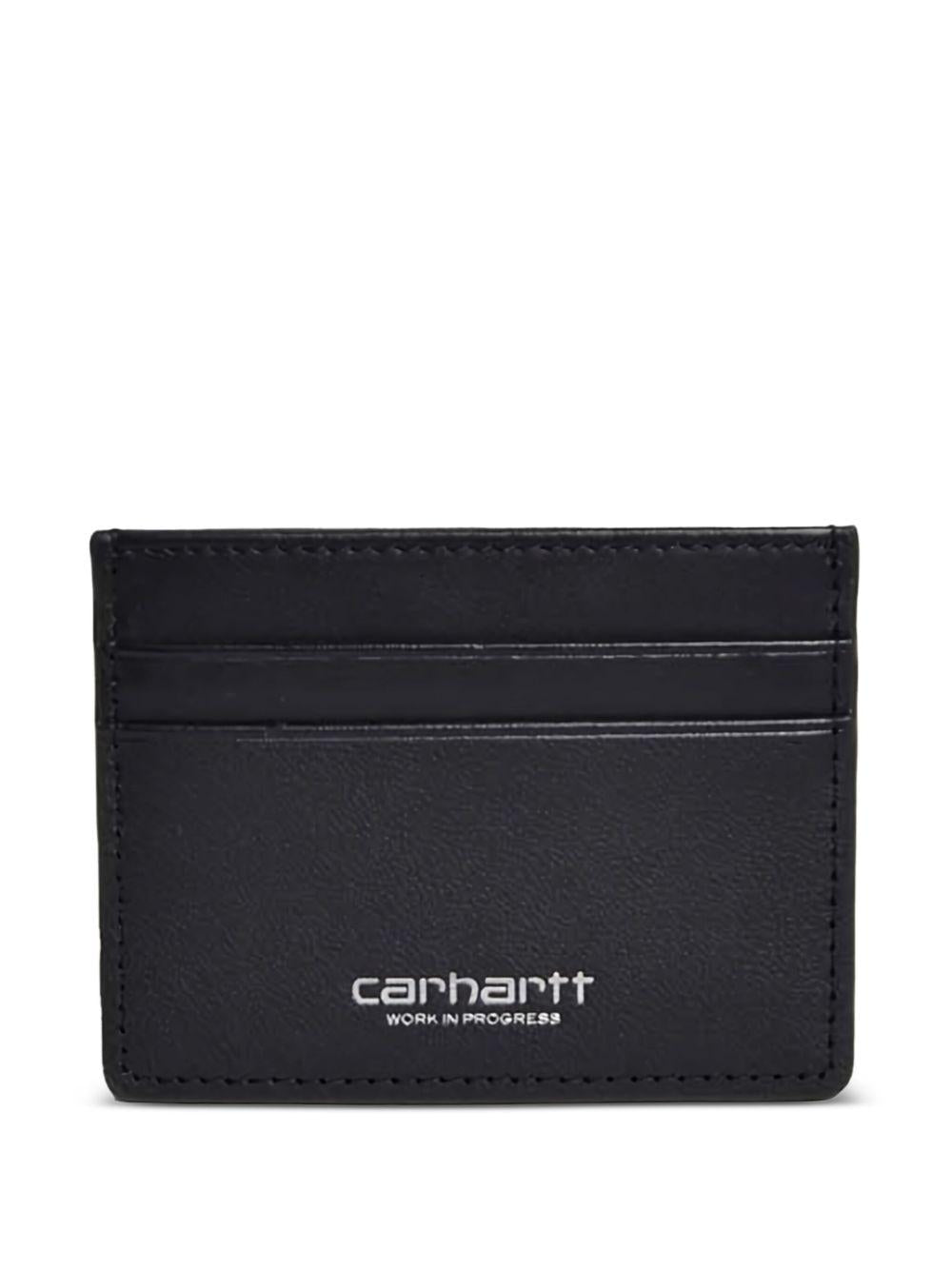CARHARTT WIP Portacarte in pelle nera 