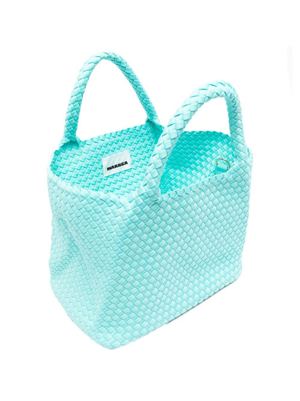 MARREA Borsa a mano celeste con texture intrecciata 