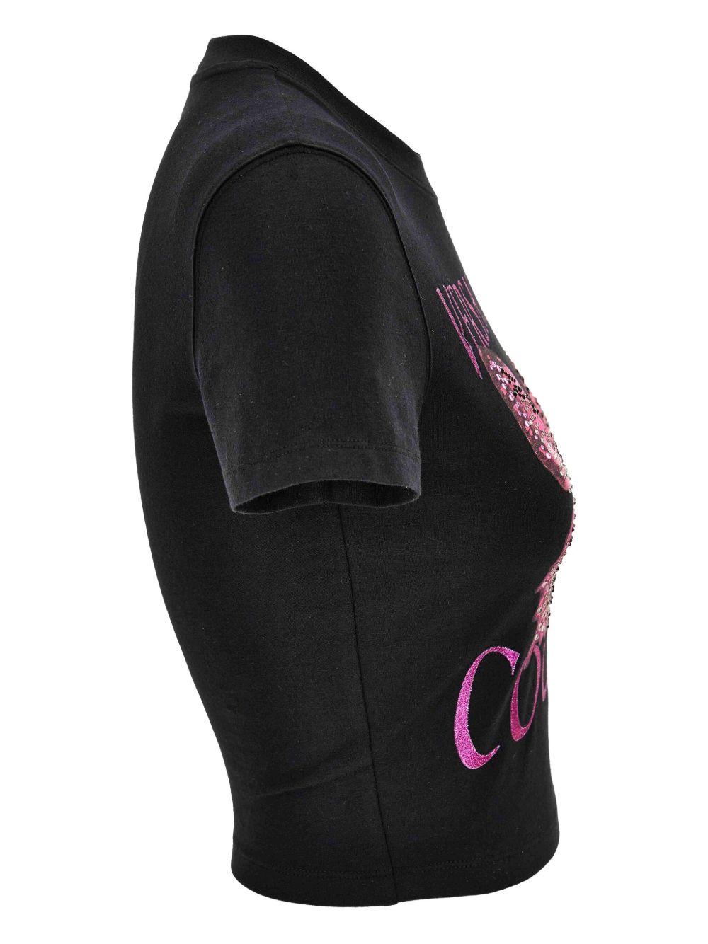 VERSACE JEANS COUTURE T-Shirt girocollo in cotone bianco con stampa 