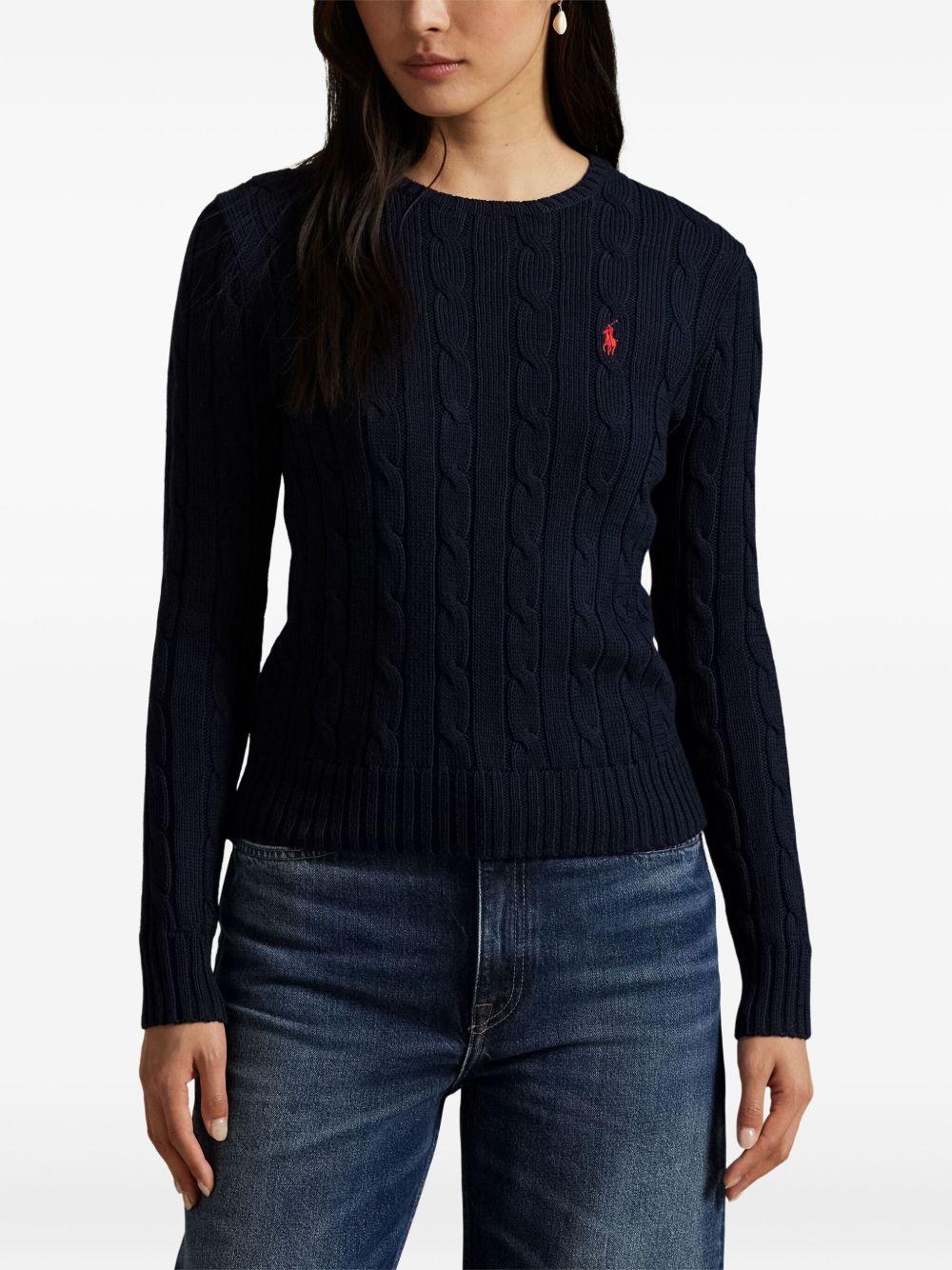 POLO RALPH LAUREN Maglia a tracce in cotone blu navy 