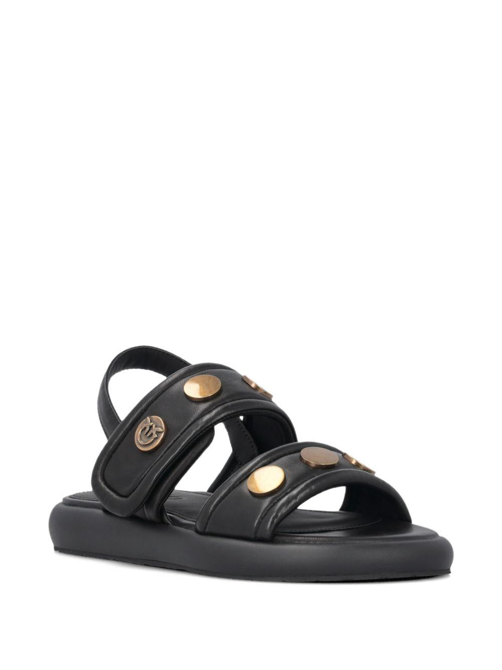 PINKO Sandali bassi 'Fiona' in pelle nera 