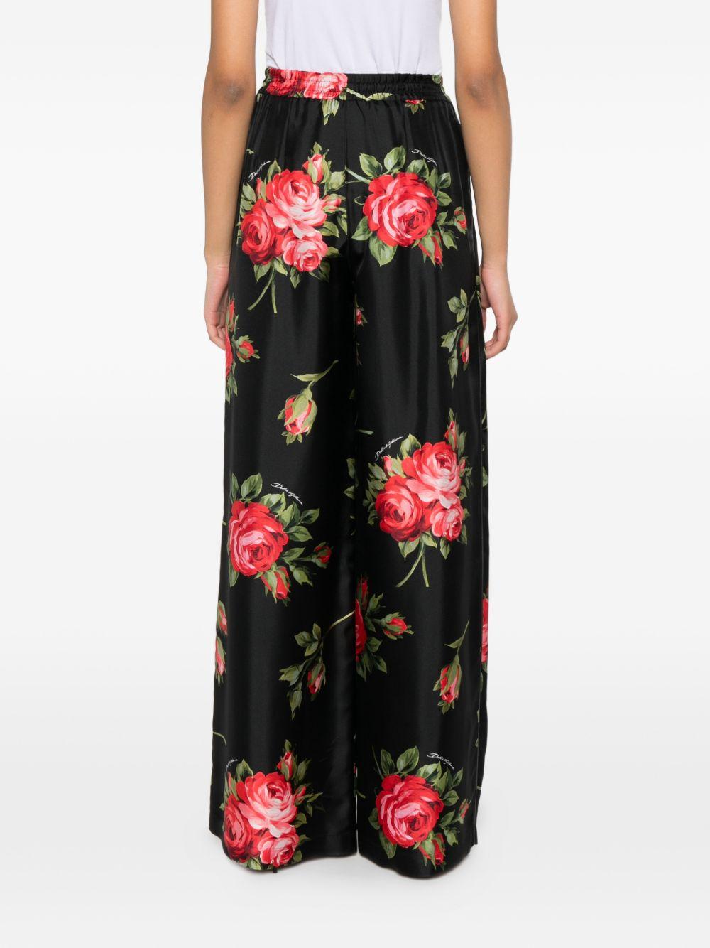 DOLCE e GABBANA Pantaloni ampi in seta 