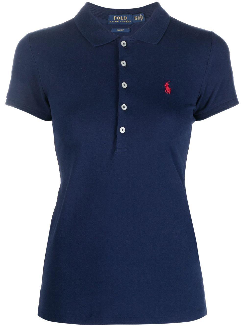 POLO RALPH LAUREN Polo in cotone blu con logo 
