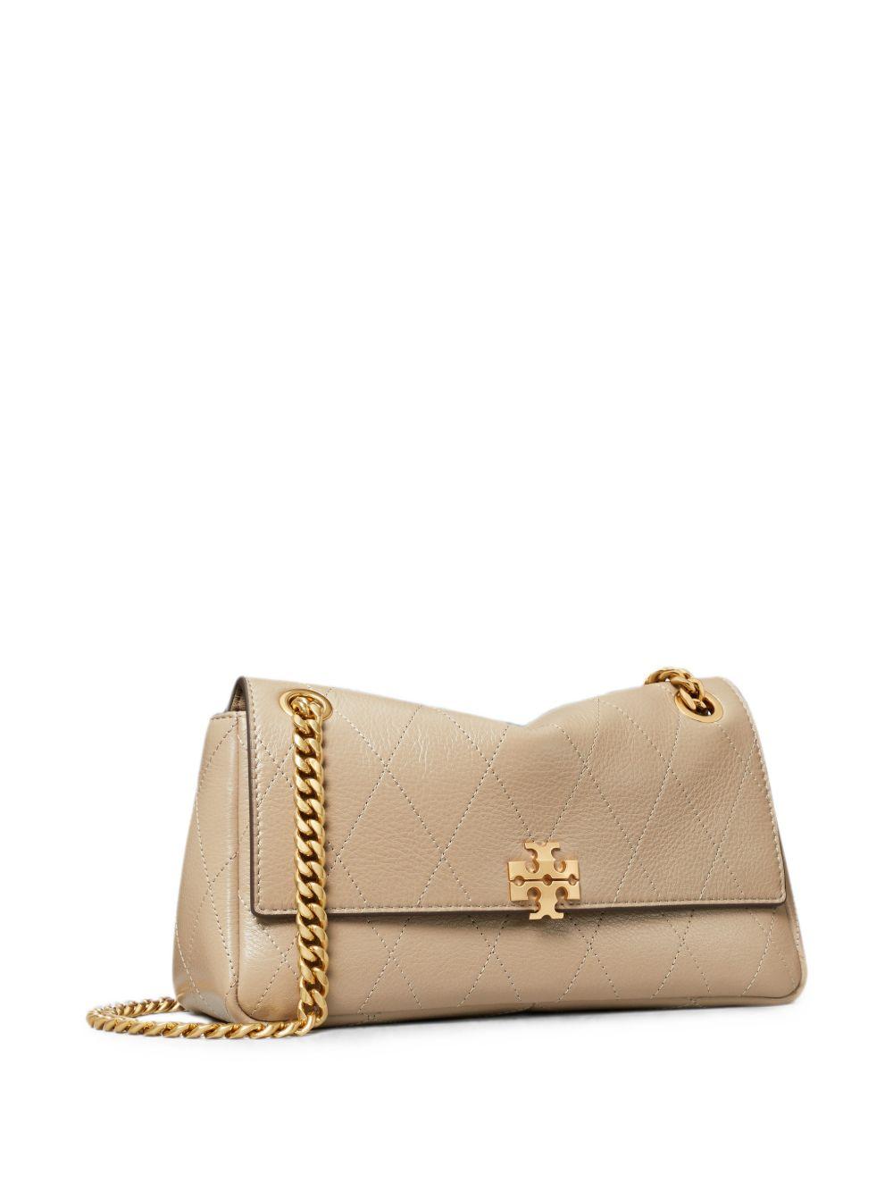 TORY BURCH Borsa a spalla piccola Charlie matelassé in pelle martellata 