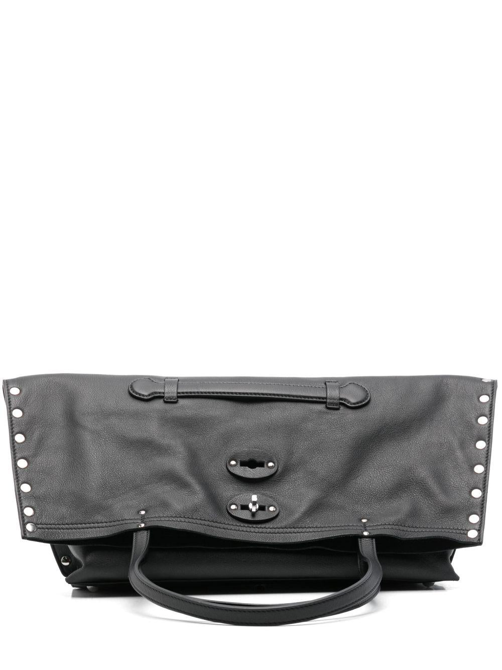 ZANELLATO Borsa tote A'spasso Medium in pelle nera lavagna 