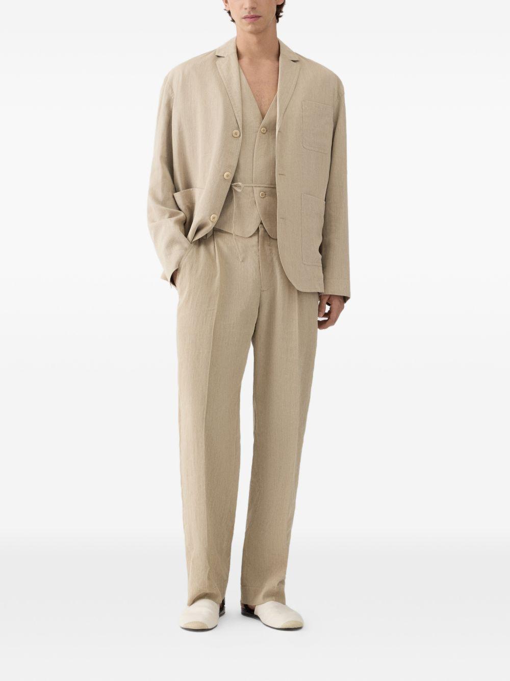 JACQUEMUS Pantaloni Croisière in cone beige con pinces 