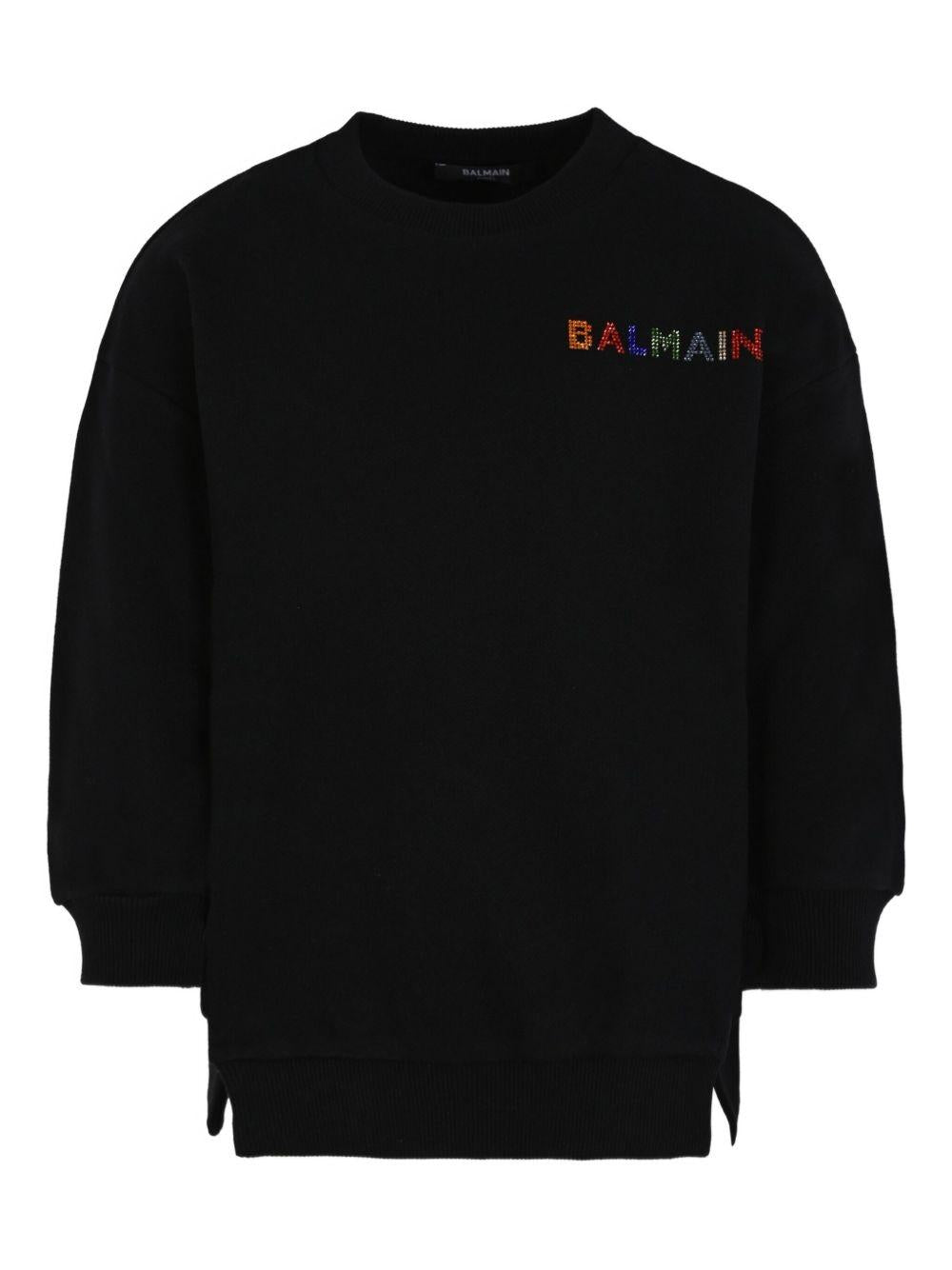 BALMAIN Felpa girocollo in cotone 